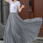 Grey Women Swing long Maxi Skirt 5788