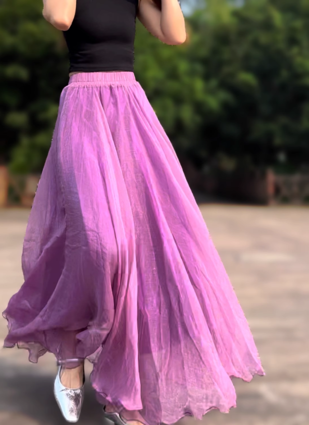 Long prom swing chiffon skirt women 6183- purple
