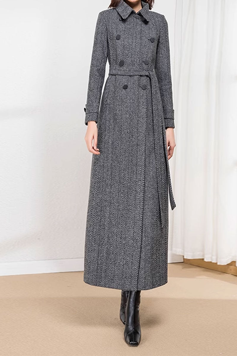 Double breasted winter wool coat 4574