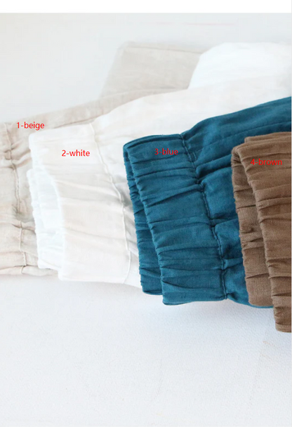 Women Cotton Linen Loose Wide Leg Pants 3496