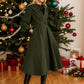 Green princess long winter wool coat 5364