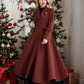 Fit and flare winter long wool coat 5369