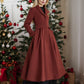 Fit and flare winter long wool coat 5369