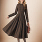 Wool winter midi Plaid dress 5438
