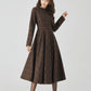 Wool midi dress, Plaid Wool dress, Swing wool Dress 4523