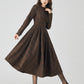 Wool midi dress, Plaid Wool dress, Swing wool Dress 4523