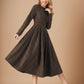 Wool winter midi Plaid dress 5438