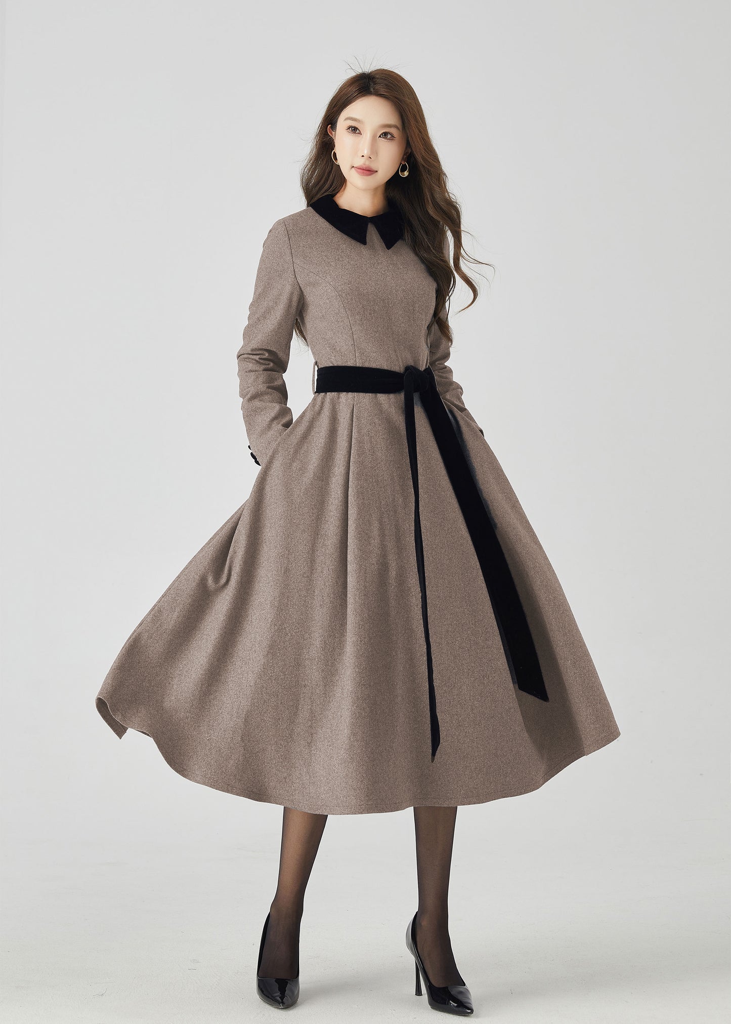 Swing Fit and Flare Wool Dress 5439