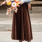 A line brown velvet midi skirt 5507