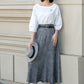 A line gray midi spring linen skirt 4899