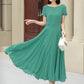 Handmade Womens's swing fit and flared chiffon dress 6118