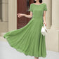 Handmade Womens's swing fit and flared chiffon dress 6116