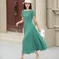 Handmade Womens's swing fit and flared chiffon dress 6118