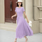 Handmade Womens's swing fit and flared chiffon dress 6117