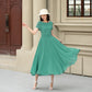 Handmade Womens's swing fit and flared chiffon dress 6118