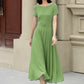 Handmade Womens's swing fit and flared chiffon dress 6116