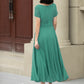 Handmade Womens's swing fit and flared chiffon dress 6118