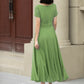 Handmade Womens's swing fit and flared chiffon dress 6116