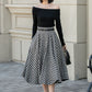 Elegant Checkered Linen Skirt 4901