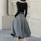 Elegant Checkered Linen Skirt 4901