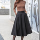 Black Midi Circle Skirt 4161,Size S #CK2300073
