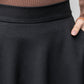 Black Midi A Line Skirt Women 4161