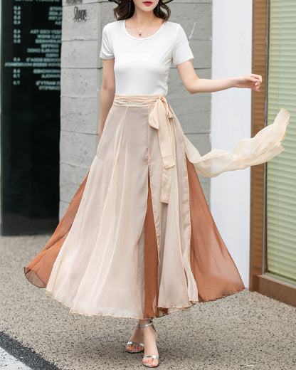 Summer Swing Chiffon midi Skirt 4277