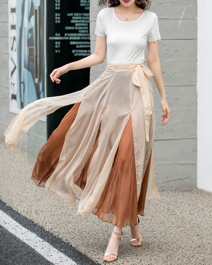 Summer Swing Chiffon midi Skirt 4277