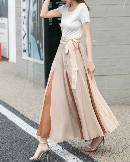 Summer Swing Chiffon midi Skirt 4277