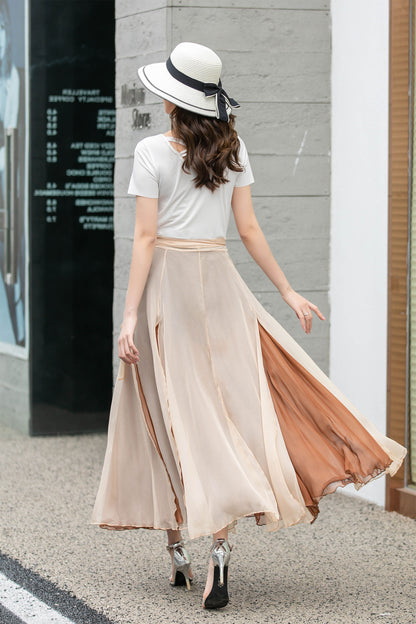 Summer Swing Chiffon midi Skirt 4277