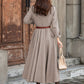 Wool Blend Midi Dress – Women’s Long Sleeve Winter Fit and Flare Dress 5432