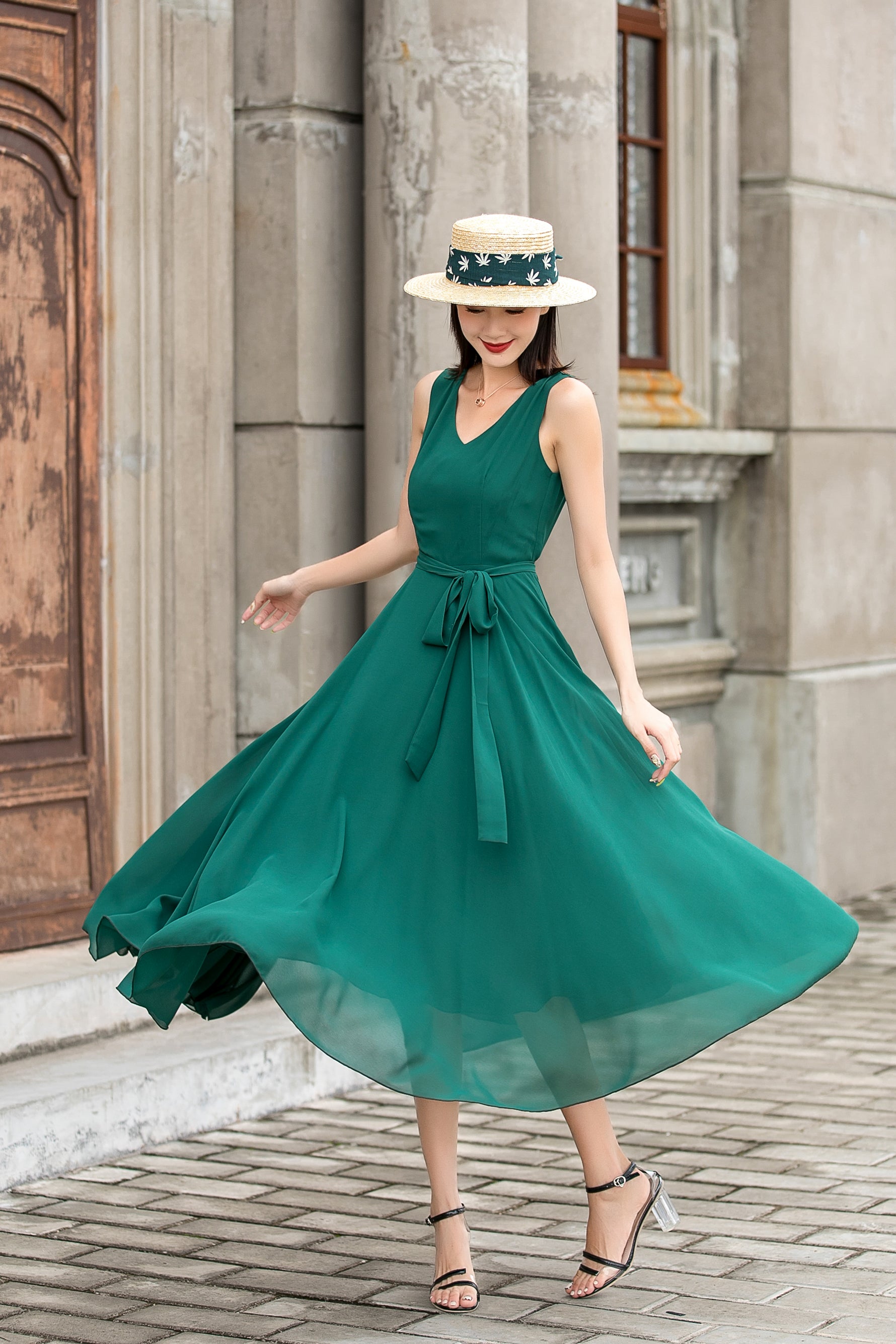 emerald green chiffon maxi dress Montana Chiffon Maxi Dress Emerald Green | Wedding Guest Dress | Maxi