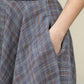 High waisted plaid summer linen skirt 4952