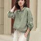 Long sleeves spring linen shirt blouse 4954-Size M #CK2400302