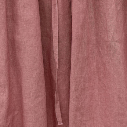 Blush Pink Linen Swing Skirt - High Waist with Pockets 4261
