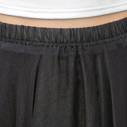 Black Chiffon Maxi Skirt - Elastic Waist, Circle Flowy Silhouette 3692