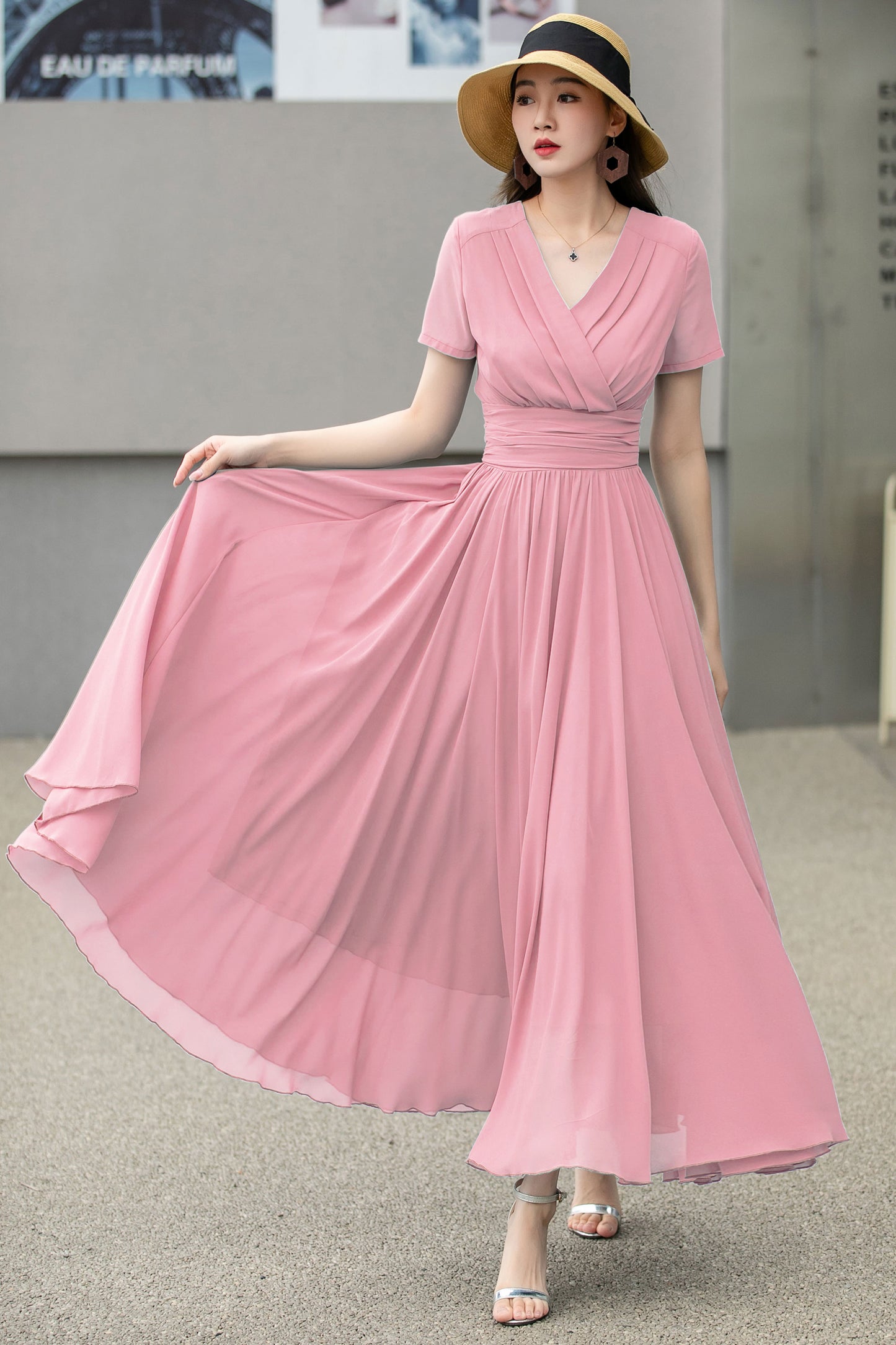 Elegant Flowy Dress for Bridesmaids & Special Occasions 6026