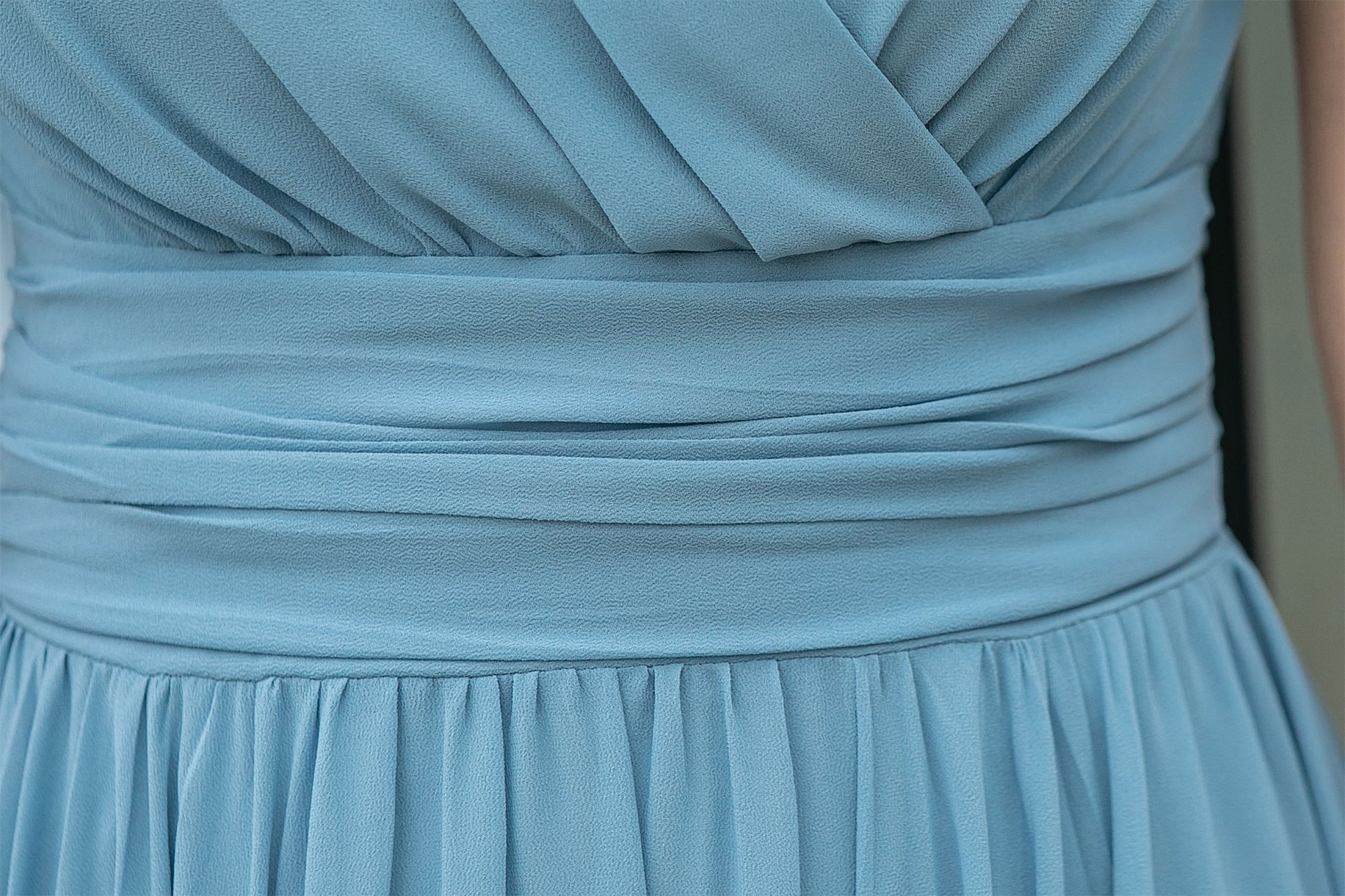 Blue Chiffon Empire Waist Midi Dress - Lined & Elegant | Xiaolizi Blue Chiffon Empire Waist Midi Dress - Lined & Elegant | Xiaolizi