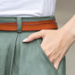 Elegant Green Button-Down Midi Skirt for Women #3697
