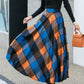 Long Wool Skirt, Plaid Skirt, Womens Skirt 4677