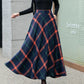 A line swing maxi plaid wool skirt 4678