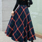 Plaid Wool Skirt, Wool Skirt Women, Maxi Skirt women 4678