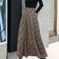 Maxi Wool Skirt, Wool Skirt Women, Plaid Skirt women 4679