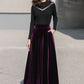 Purple Long Velvet Skirt 4136