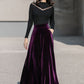Purple Long Velvet Skirt 4136