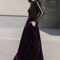 Purple Long Velvet Skirt 4136