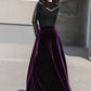 Purple Long Velvet Skirt 4136