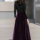 Purple Long Velvet Skirt 4136