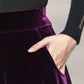 Purple Long Velvet Skirt 4136