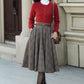 Plaid winter wool circle skirt 5306